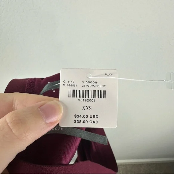 NEW Anthropologie Dark Red Velvet Triangle Bra and Brief Set Size XXS - Picture 11 of 11